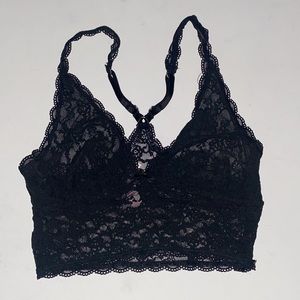 Victoria’s Secret Black Sheer Lace Bralette Bra Stretch Size Small